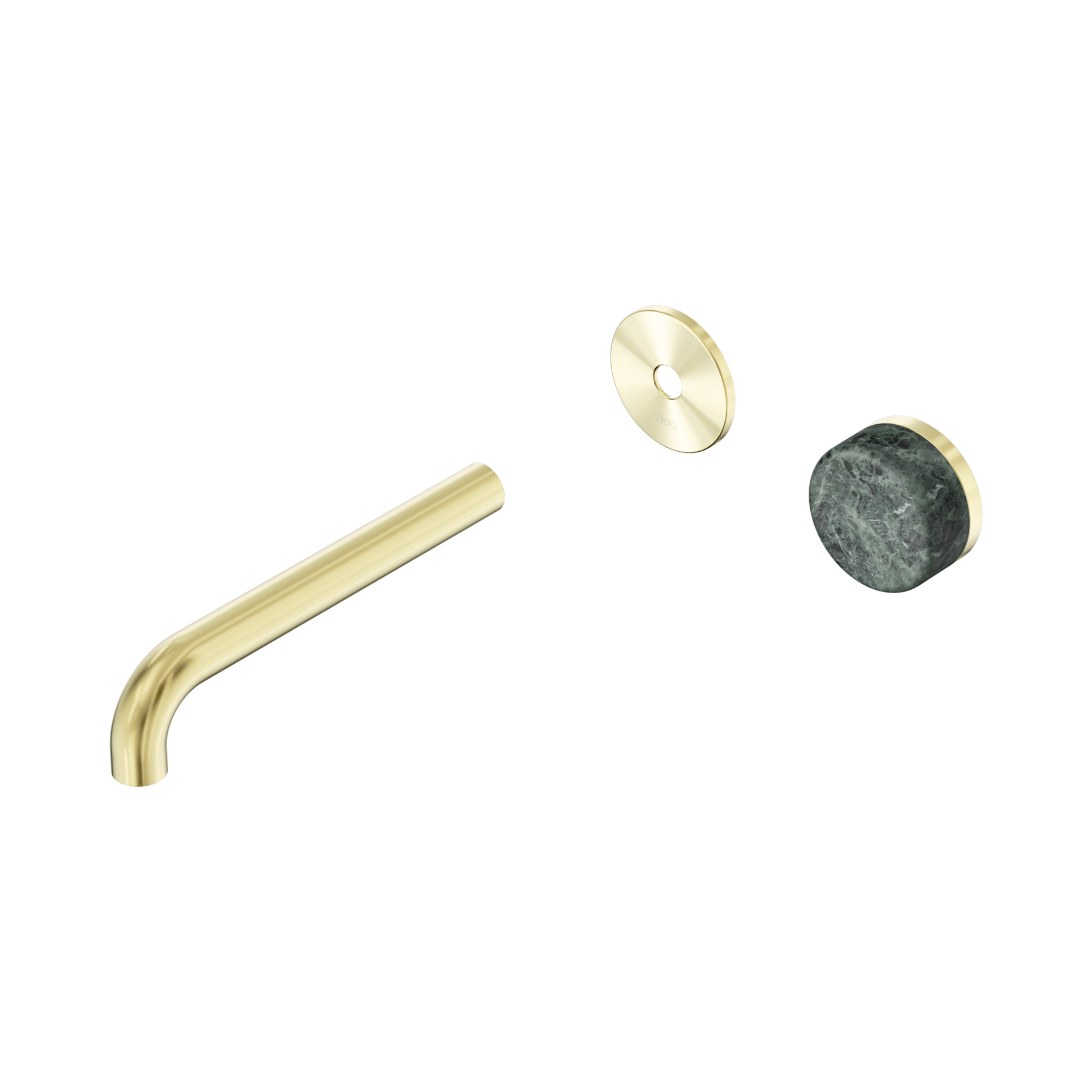 Nero Serenity Progressive Wall Basin Mixer 185mm Spout With Verde Alpi Handle Trim Kit Only, Brushed Gold
