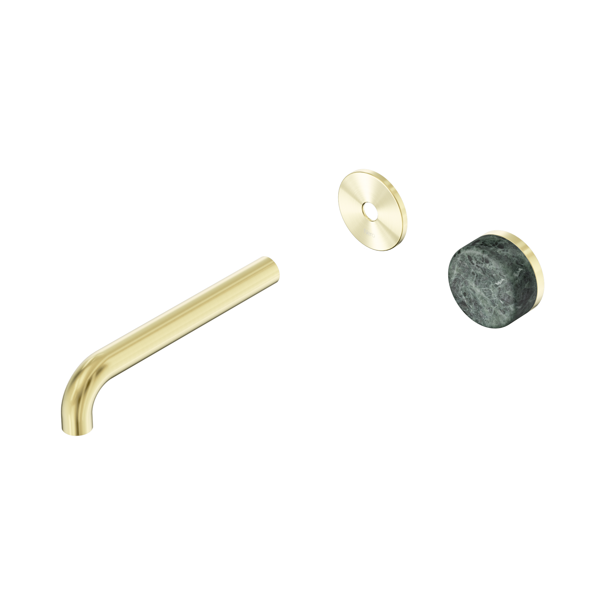 Nero Serenity Progressive Wall Basin Mixer 185mm Spout With Verde Alpi Handle Trim Kit Only, Brushed Gold