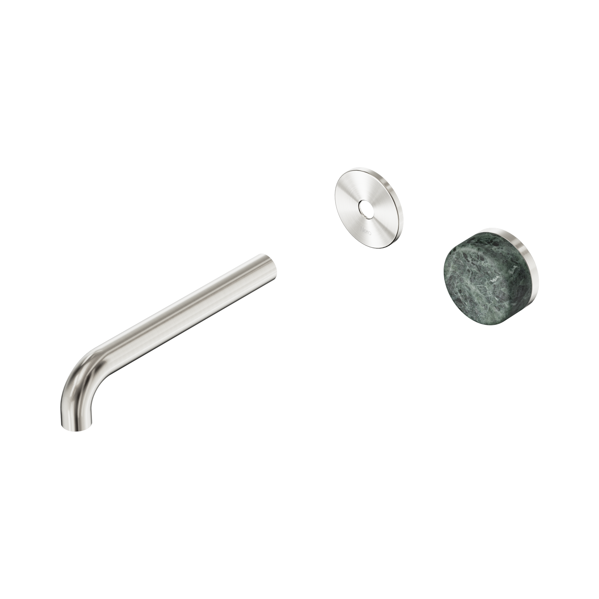 Nero Serenity Progressive Wall Basin Mixer 185mm Spout With Verde Alpi Handle Trim Kit Only, Brushed Nickel