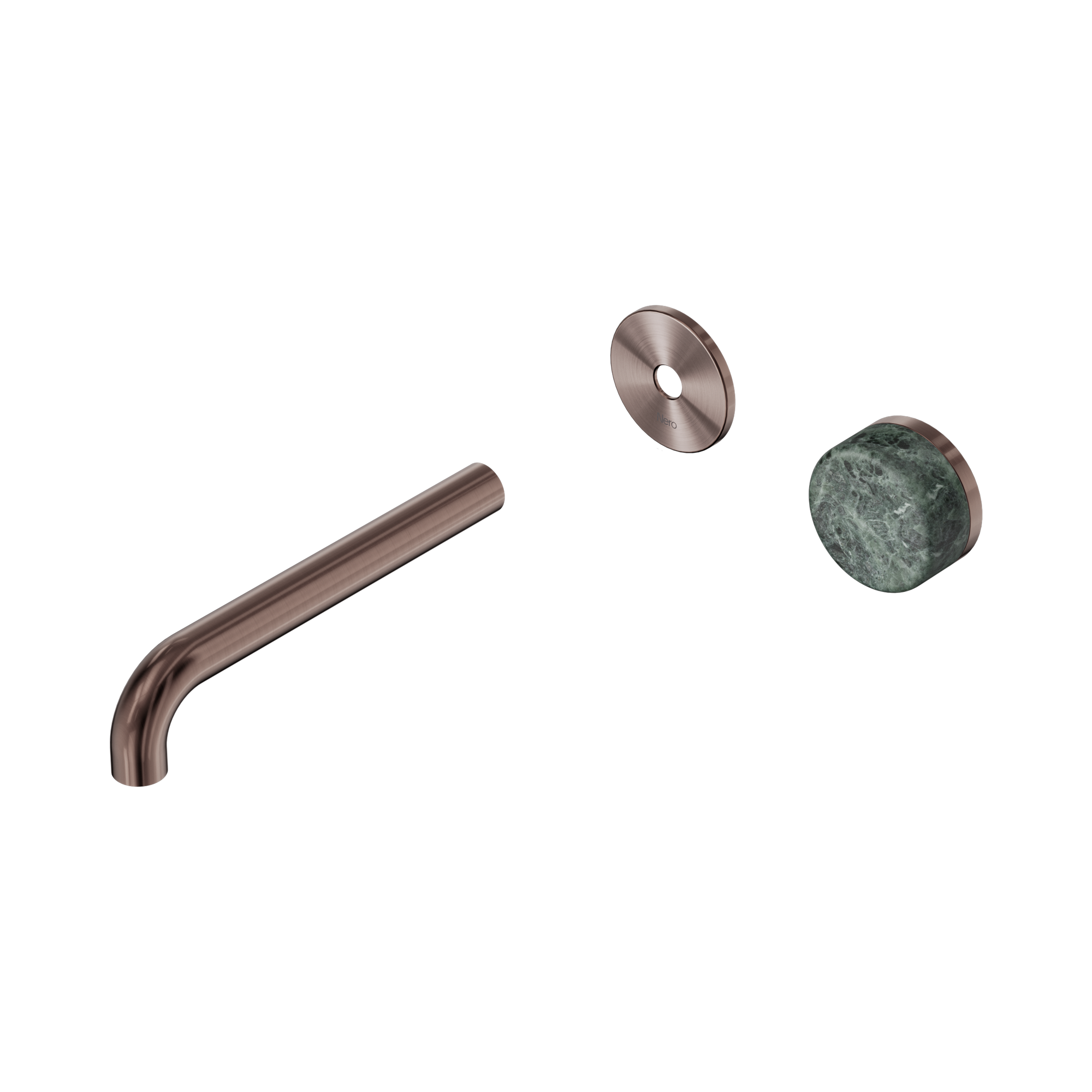 Nero Serenity Progressive Wall Basin Mixer 185mm Spout With Verde Alpi Handle Trim Kit Only, Brushed Bronze