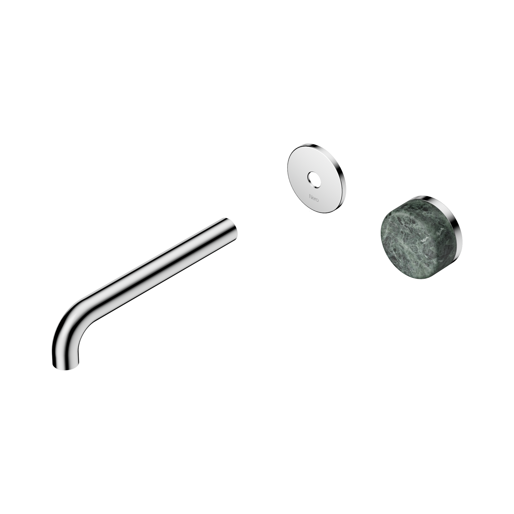 Nero Serenity Progressive Wall Basin Mixer 185mm Spout With Verde Alpi Handle Trim Kit Only, Chrome