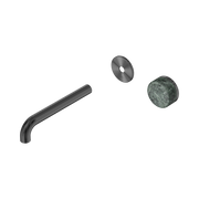 Nero Serenity Progressive Wall Basin Mixer 185mm Spout With Verde Alpi Handle Trim Kit Only, Gun Metal