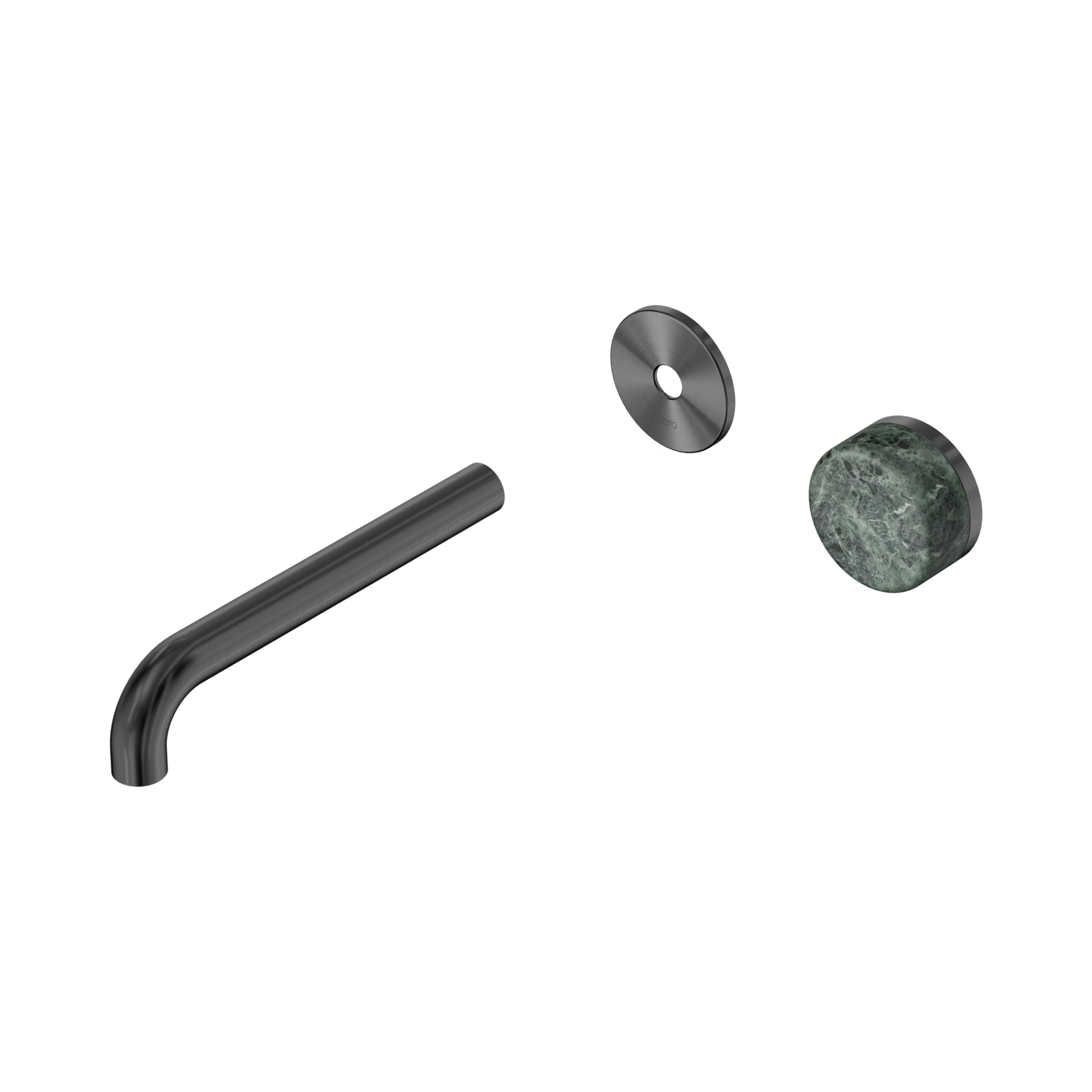 Nero Serenity Progressive Wall Basin Mixer 185mm Spout With Verde Alpi Handle Trim Kit Only, Gun Metal