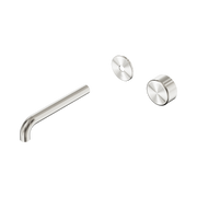 Nero Serenity Progressive Wall Basin Mixer 185mm Spout With Metal Handle Trim Kit Only, Brushed Nickel