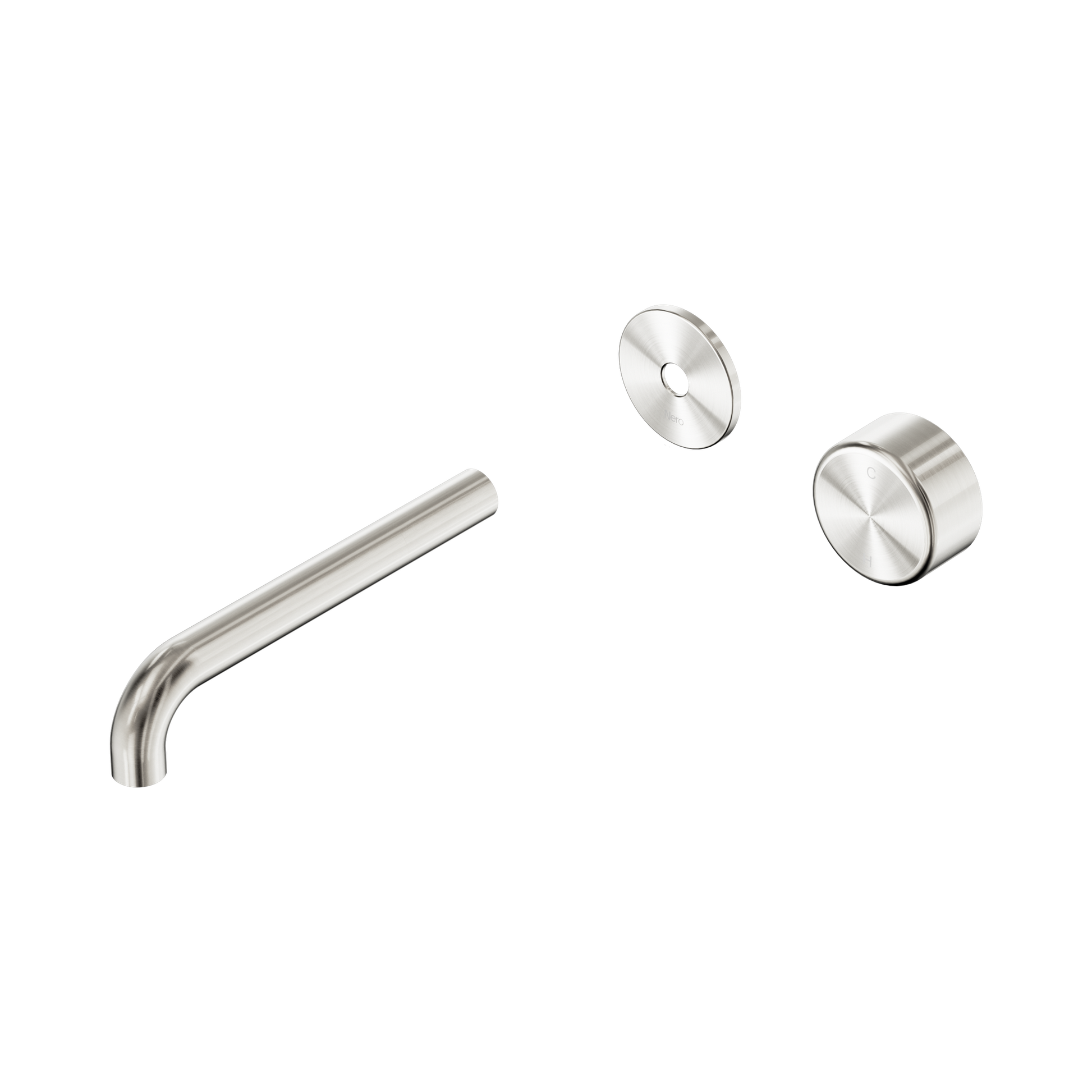 Nero Serenity Progressive Wall Basin Mixer 185mm Spout With Metal Handle Trim Kit Only, Brushed Nickel