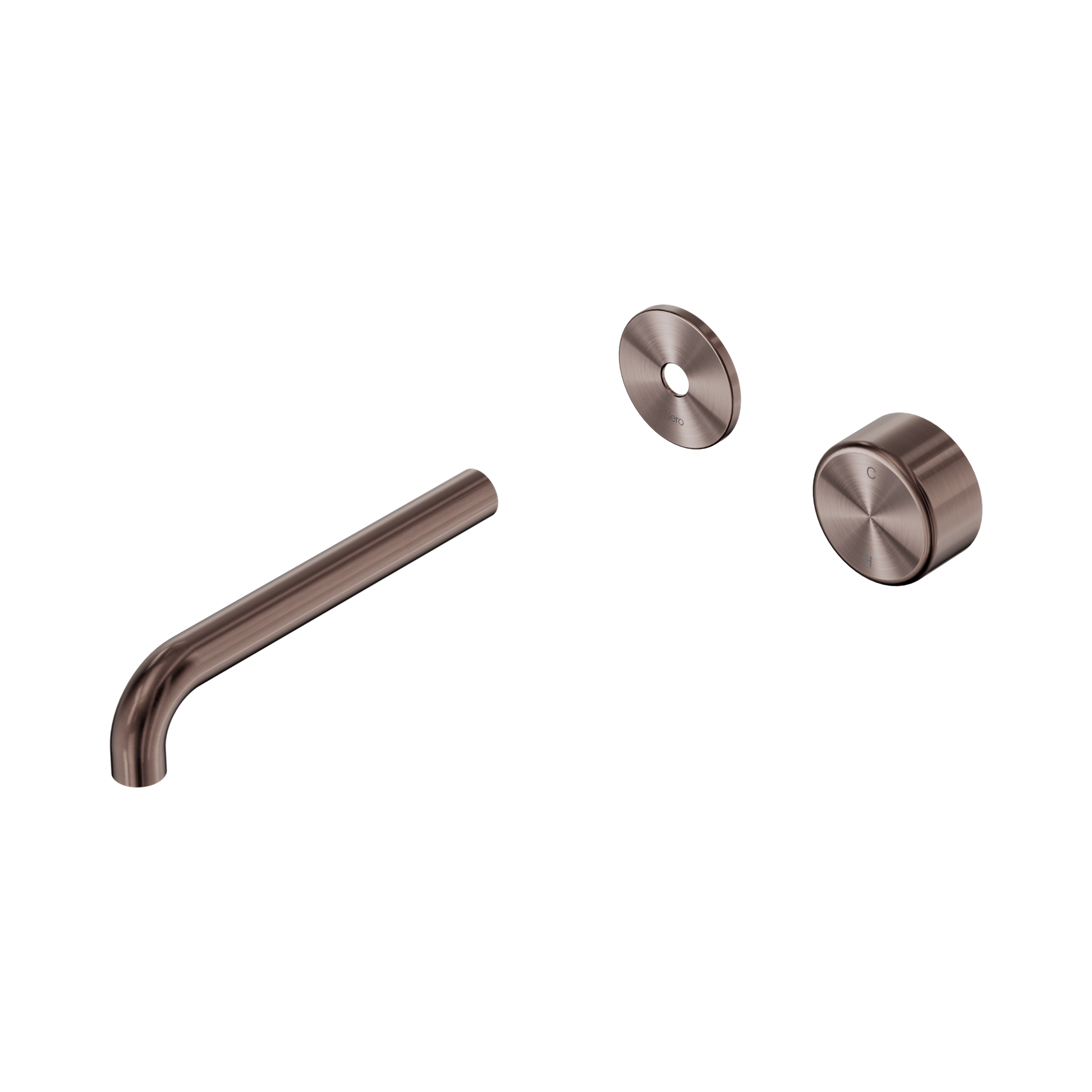 Nero Serenity Progressive Wall Basin Mixer 185mm Spout With Metal Handle Trim Kit Only, Brushed Bronze