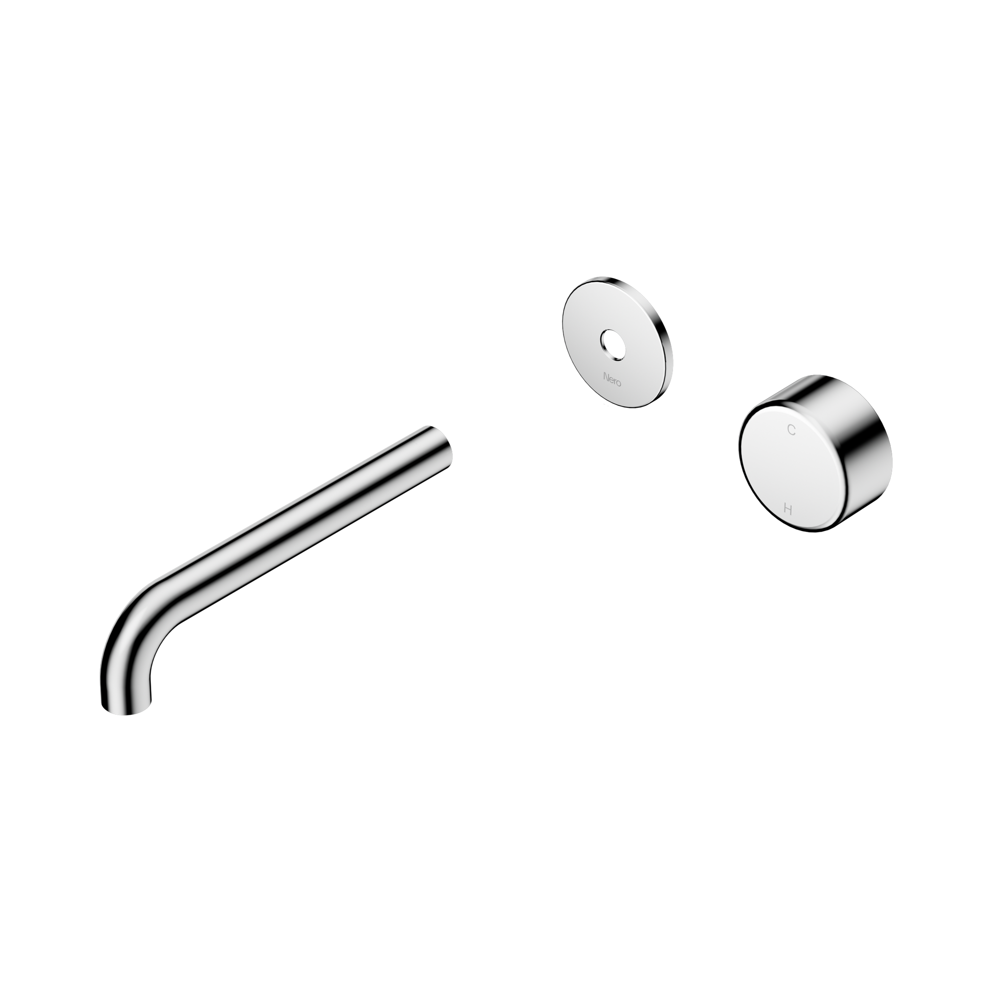 Nero Serenity Progressive Wall Basin Mixer 185mm Spout With Metal Handle Trim Kit Only, Chrome