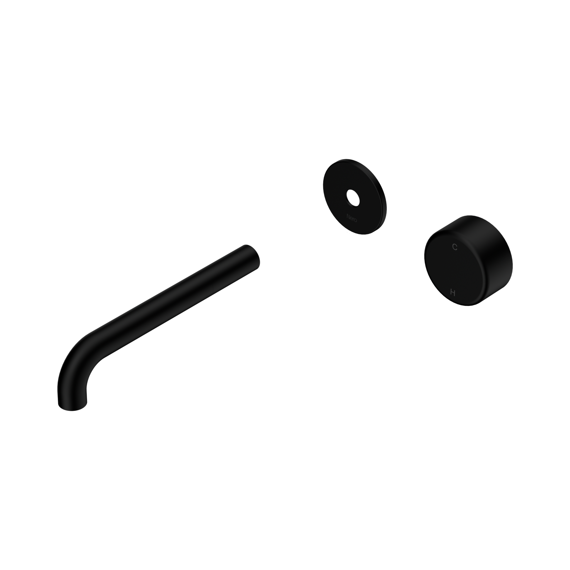 Nero Serenity Progressive Wall Basin Mixer 185mm Spout With Metal Handle Trim Kit Only, Matte Black