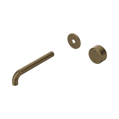 Nero Serenity Progressive Wall Basin Mixer 185mm Spout With Metal Handle Trim Kit Only, Tumbled Antique Brass