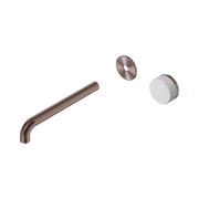 Nero Serenity Progressive Wall Basin Mixer 220mm Spout With Carrara Handle Trim Kit Only, Brushed Bronze