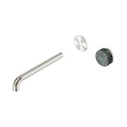 Nero Serenity Progressive Wall Basin Mixer 220mm Spout With Verde Alpi Handle Trim Kit Only, Brushed Nickel