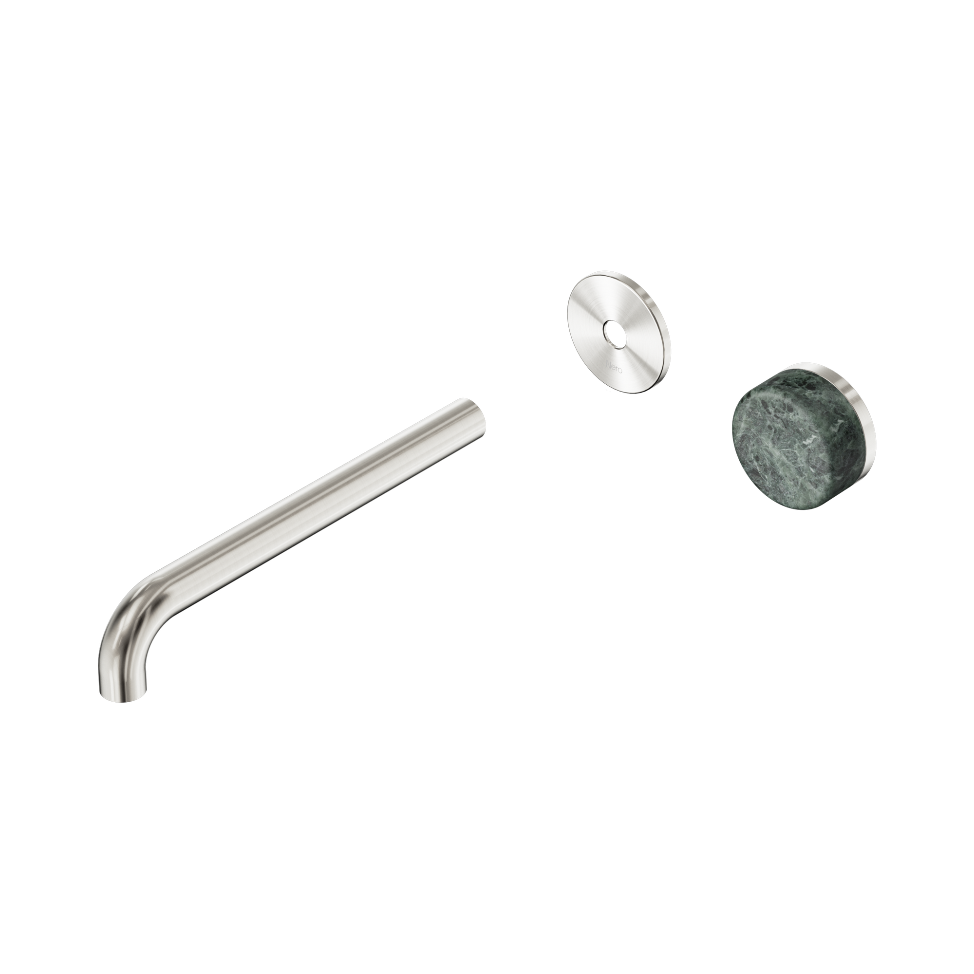 Nero Serenity Progressive Wall Basin Mixer 220mm Spout With Verde Alpi Handle Trim Kit Only, Brushed Nickel