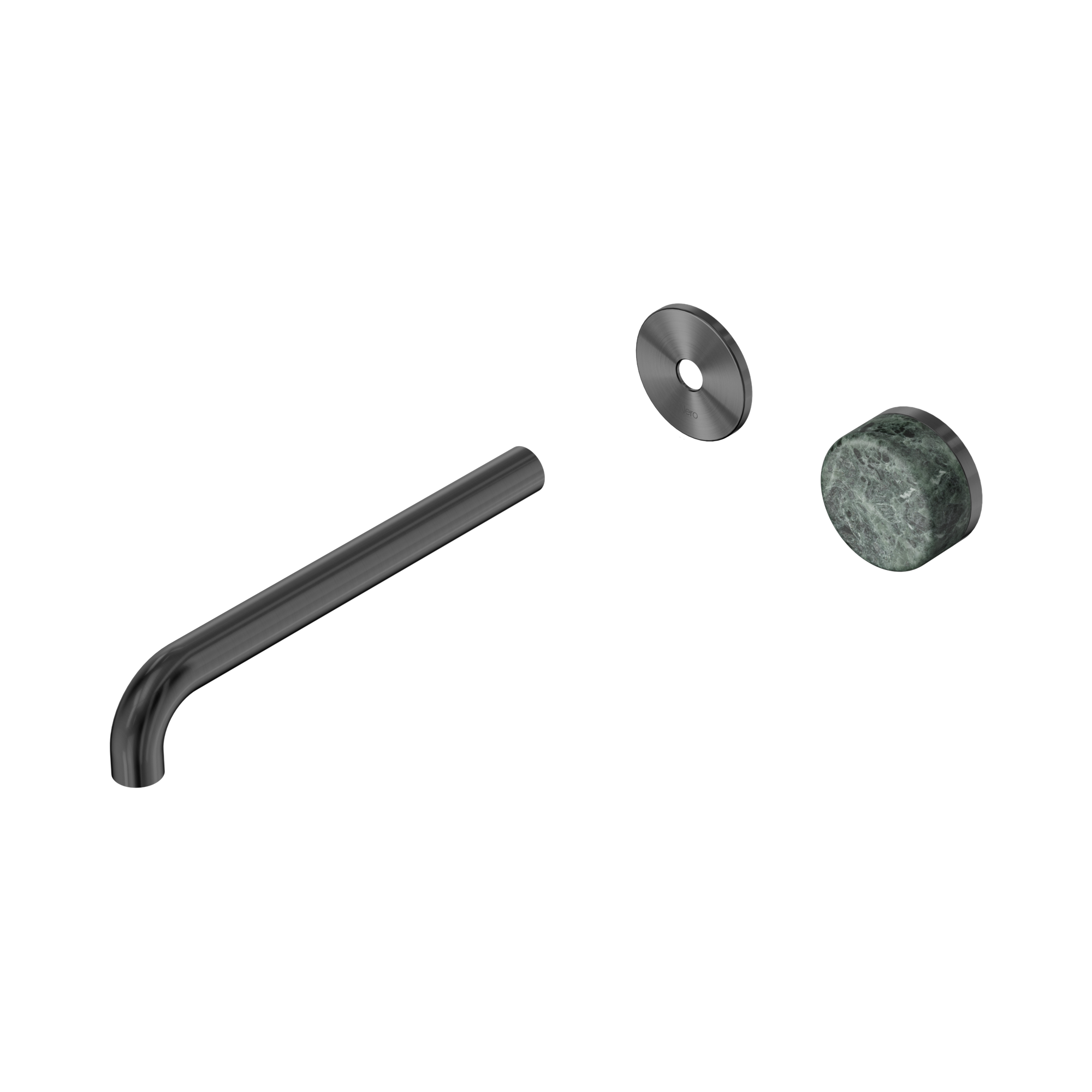 Nero Serenity Progressive Wall Basin Mixer 220mm Spout With Verde Alpi Handle Trim Kit Only, Gun Metal