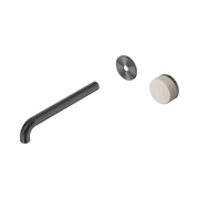 Nero Serenity Progressive Wall Basin Mixer 220mm Spout With Rome Travertine Handle Trim Kit Only, Gun Metal