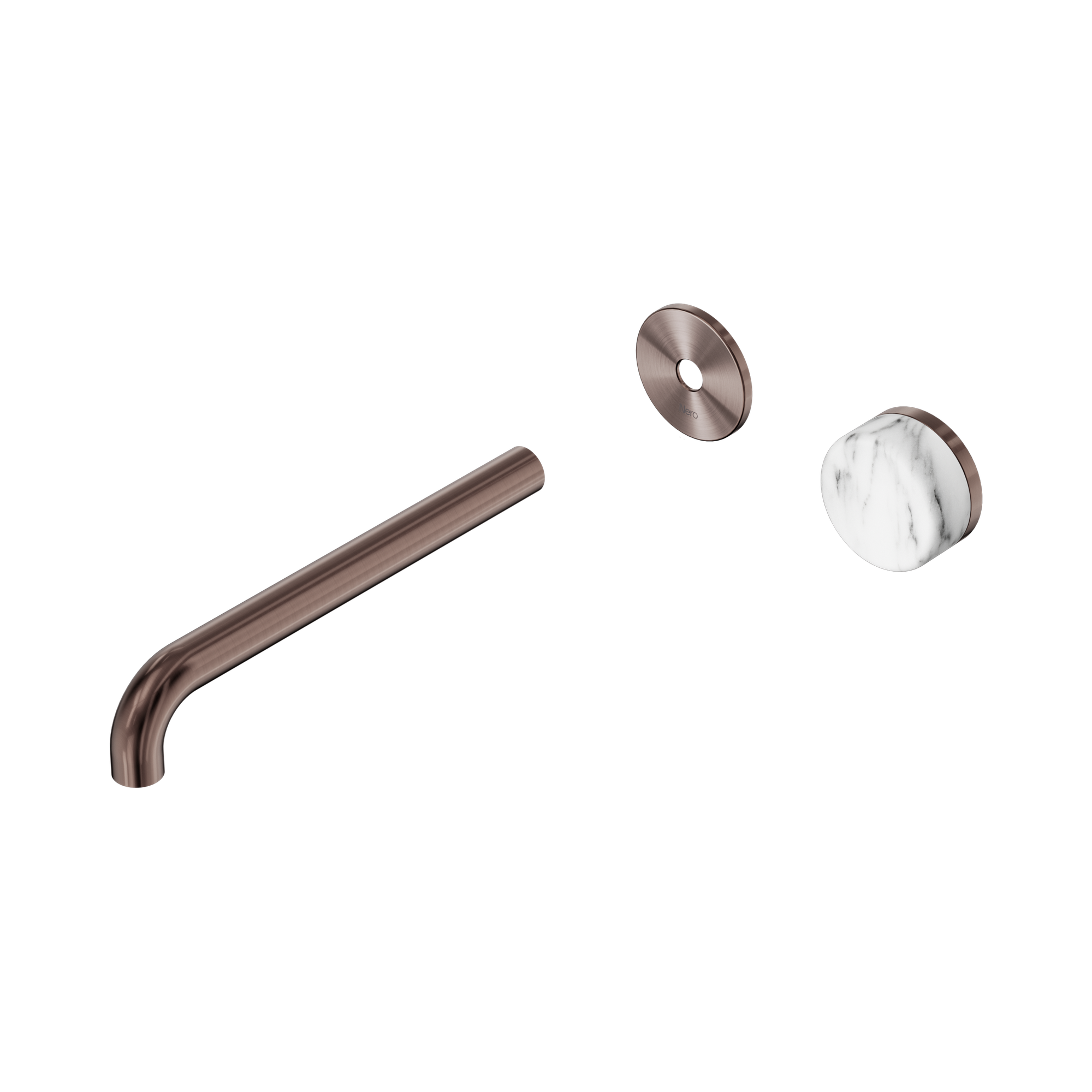 Nero Serenity Progressive Wall Basin Mixer 220mm Spout With Arabescato Corchia Handle Trim Kit Only, Brushed Bronze