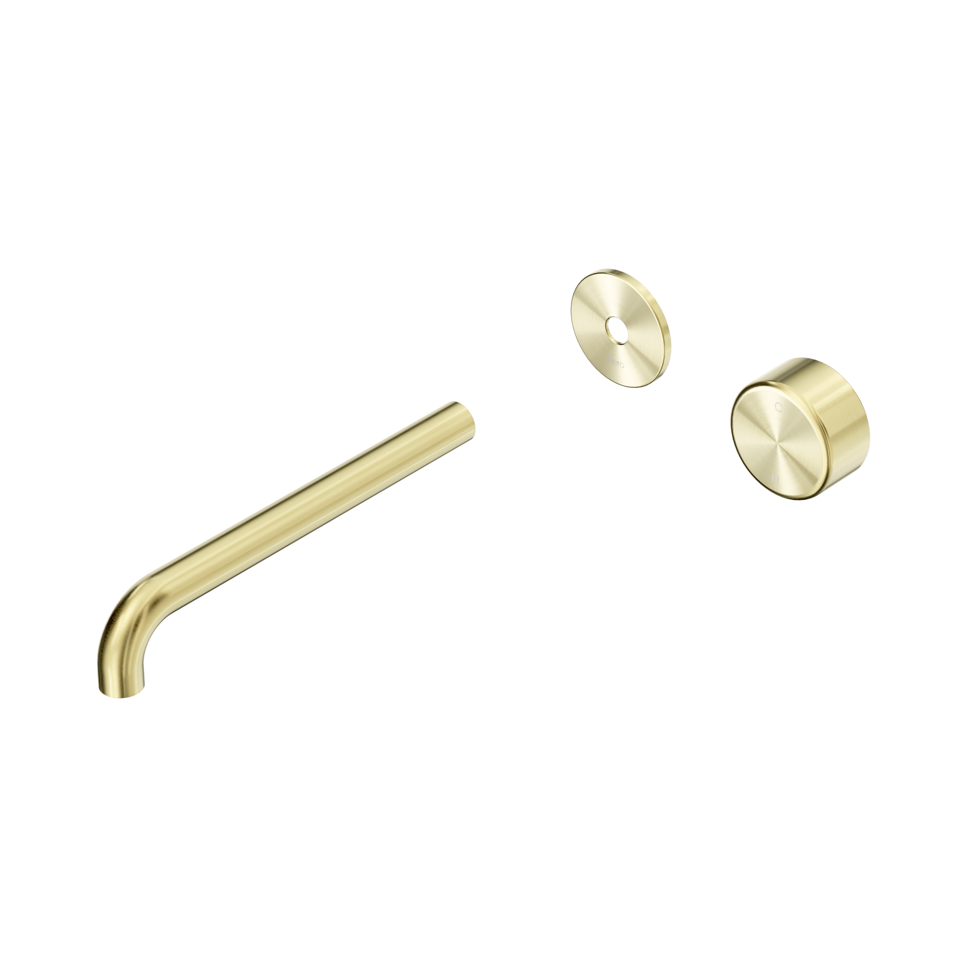 Nero Serenity Progressive Wall Basin Mixer 220mm Spout With Metal Handle Trim Kit Only, Brushed Gold