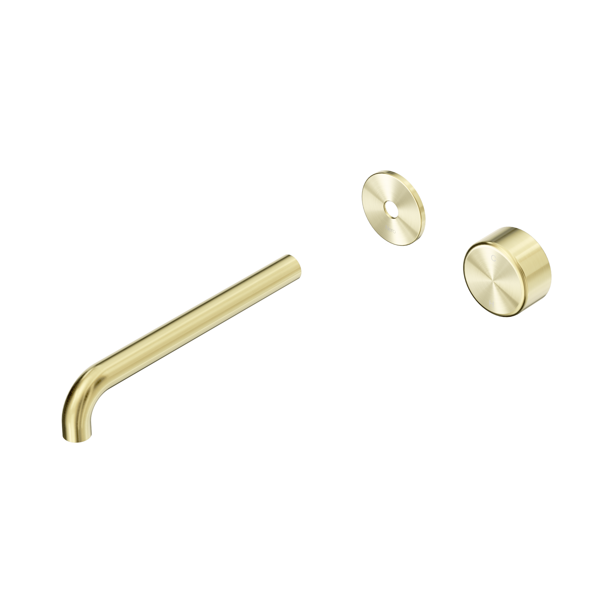 Nero Serenity Progressive Wall Basin Mixer 220mm Spout With Metal Handle Trim Kit Only, Brushed Gold