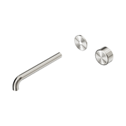 Nero Serenity Progressive Wall Basin Mixer 220mm Spout With Metal Handle Trim Kit Only, Brushed Nickel