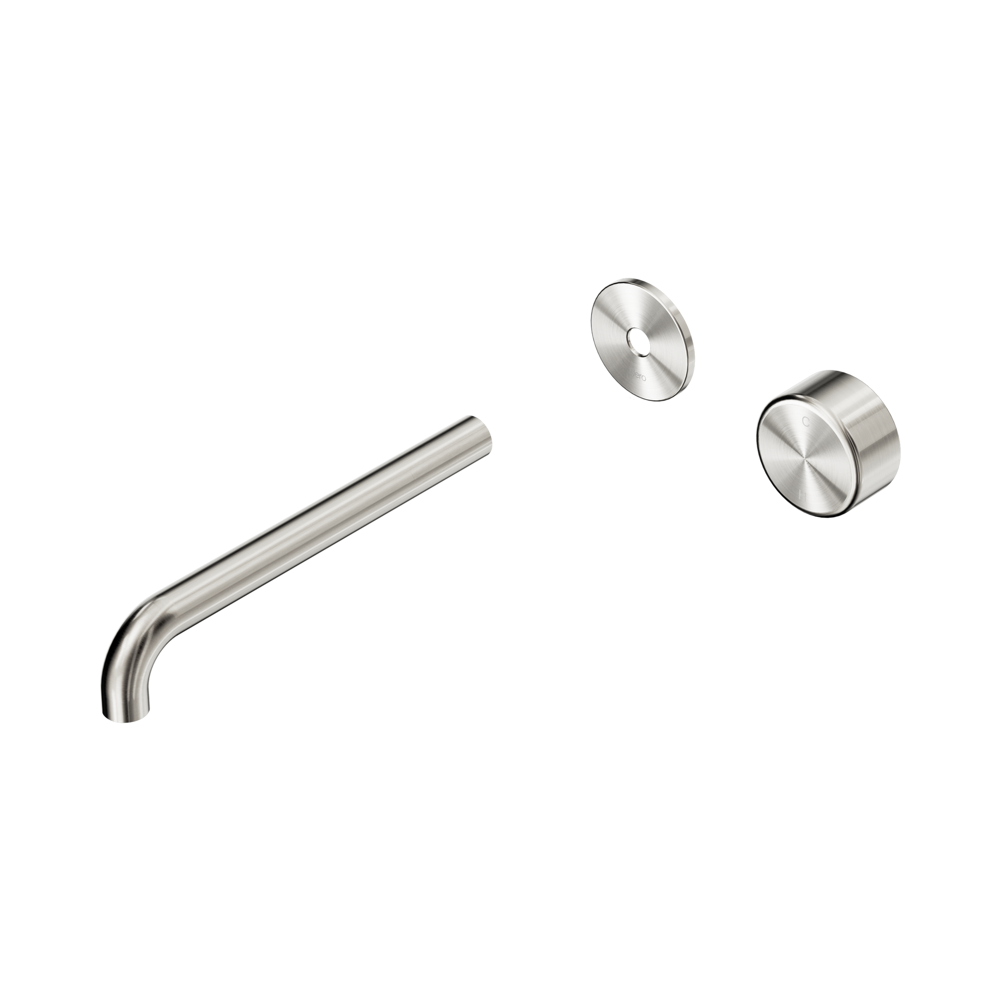 Nero Serenity Progressive Wall Basin Mixer 220mm Spout With Metal Handle Trim Kit Only, Brushed Nickel