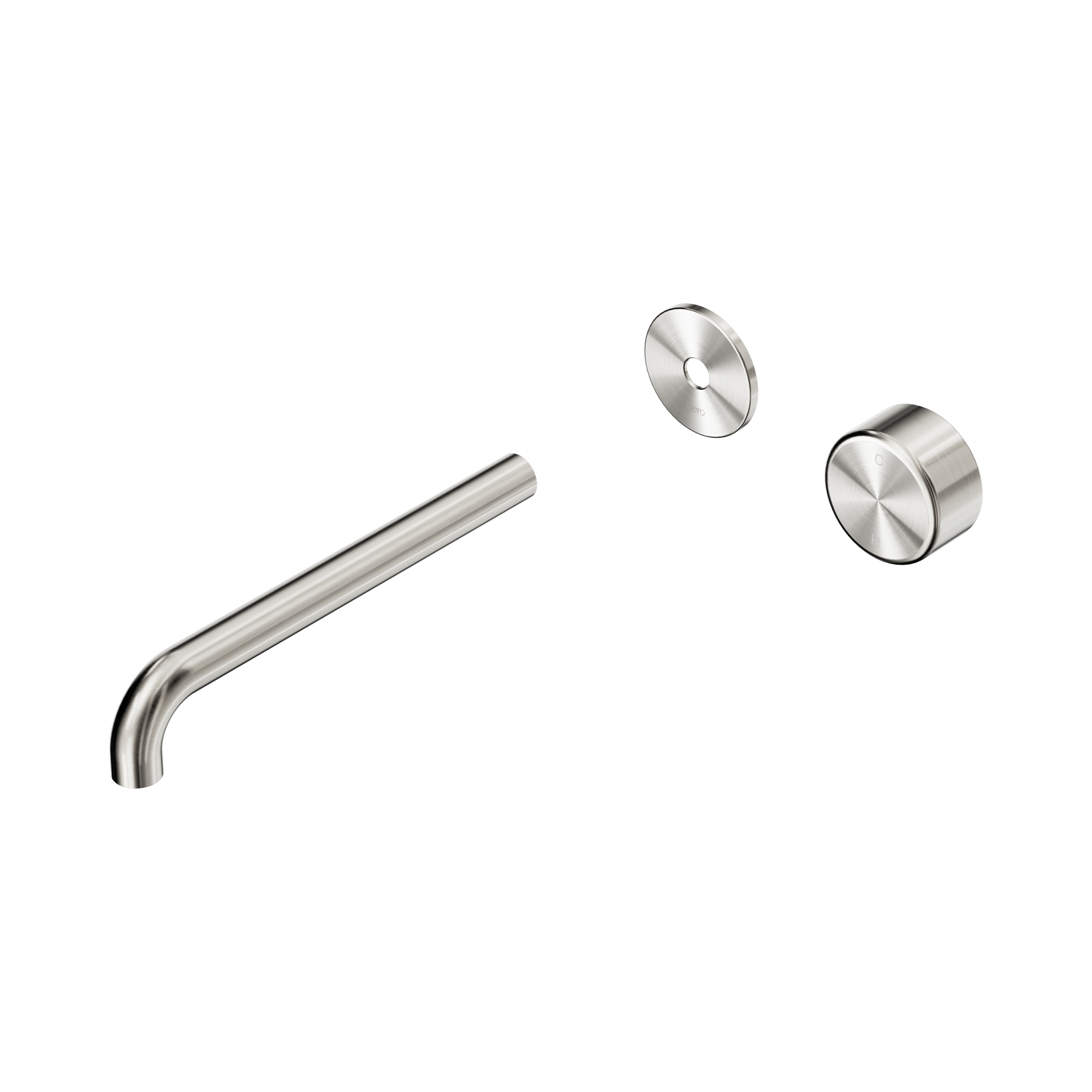 Nero Serenity Progressive Wall Basin Mixer 220mm Spout With Metal Handle Trim Kit Only, Brushed Nickel