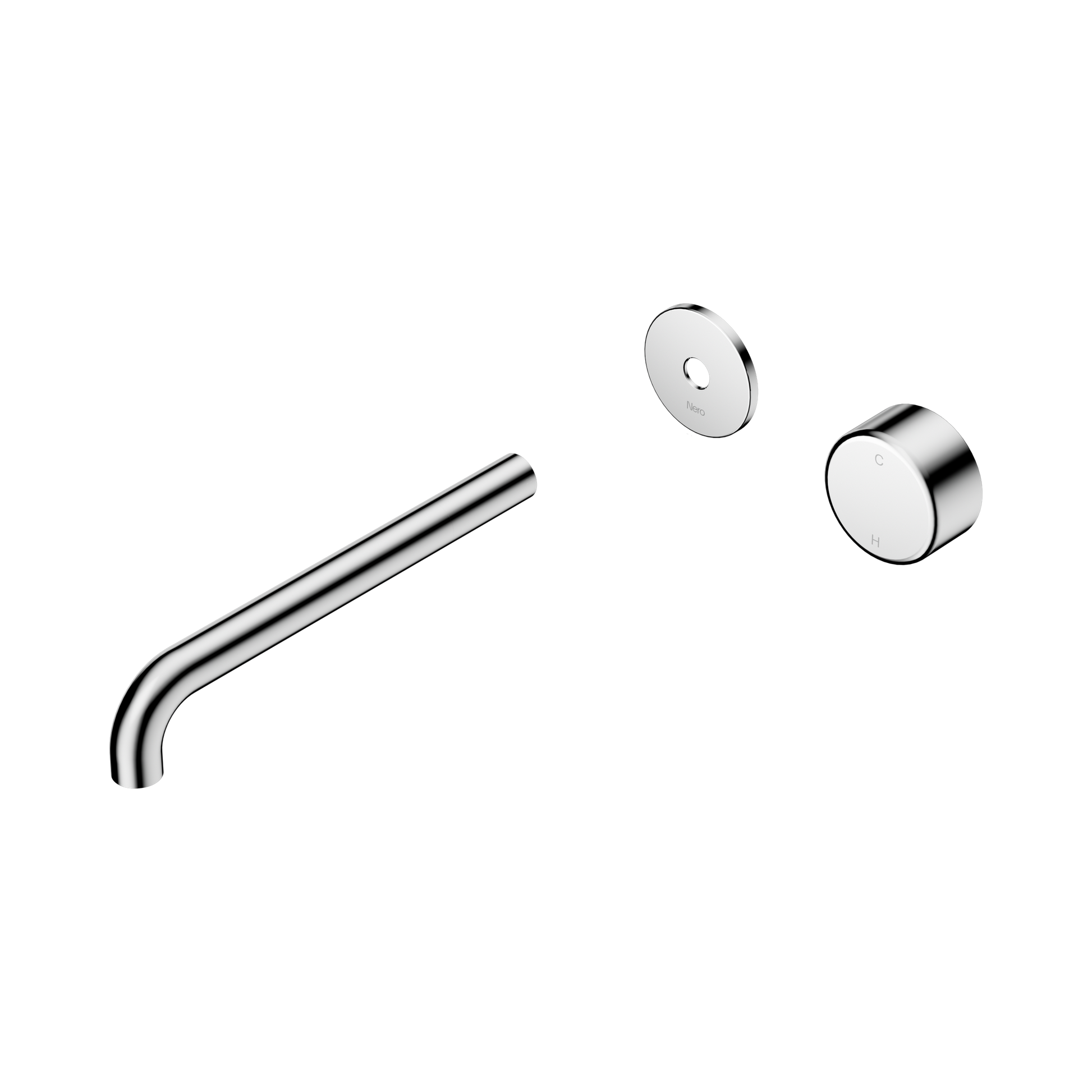 Nero Serenity Progressive Wall Basin Mixer 220mm Spout With Metal Handle Trim Kit Only, Chrome