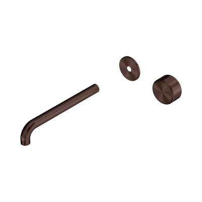 Nero Serenity Progressive Wall Basin Mixer 220mm Spout With Metal Handle Trim Kit Only, Rome Bronze