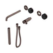 Nero Serenity Progressive Shower System With Spout With Marquina Black Handle And Slim Shower Trim Kit Only, Brushed Bronze