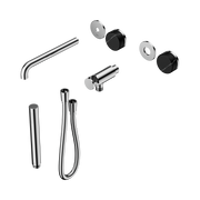 Nero Serenity Progressive Shower System With Spout With Marquina Black Handle And Slim Shower Trim Kit Only, Chrome