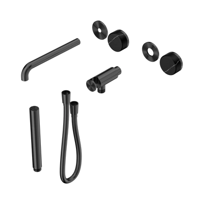 Nero Serenity Progressive Shower System With Spout With Marquina Black Handle And Slim Shower Trim Kit Only, Gun Metal
