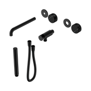 Nero Serenity Progressive Shower System With Spout With Marquina Black Handle And Slim Shower Trim Kit Only, Matte Black