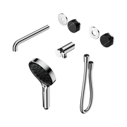 Nero Serenity Progressive Shower System With Spout With Marquina Black Handle And Serenity Hand Shower Trim Kit Only, Chrome