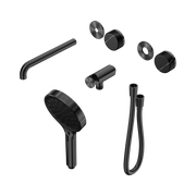 Nero Serenity Progressive Shower System With Spout With Marquina Black Handle And Serenity Hand Shower Trim Kit Only, Gun Metal
