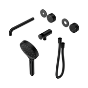 Nero Serenity Progressive Shower System With Spout With Marquina Black Handle And Serenity Hand Shower Trim Kit Only, Matte Black