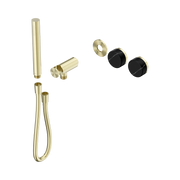 Nero Serenity Progressive Shower System With Marquina Black Handle And Slim Shower Trim Kit Only, Brushed Gold