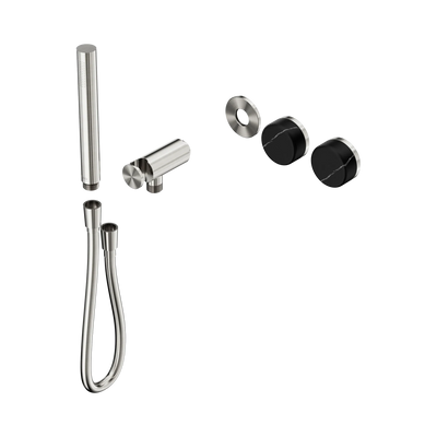 Nero Serenity Progressive Shower System With Marquina Black Handle And Slim Shower Trim Kit Only, Brushed Nickel