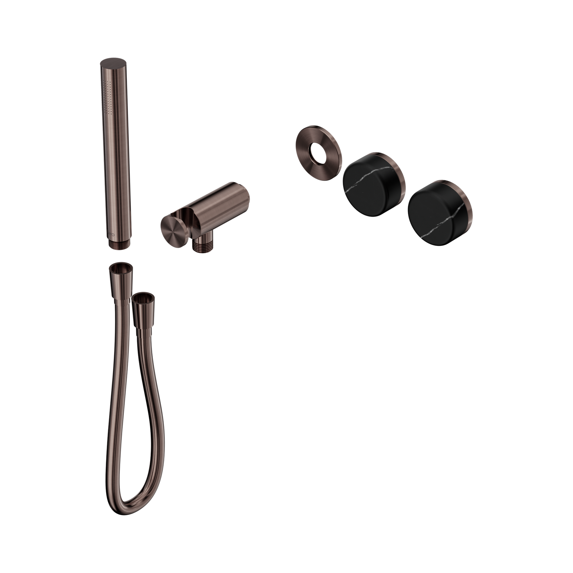 Nero Serenity Progressive Shower System With Marquina Black Handle And Slim Shower Trim Kit Only, Brushed Bronze