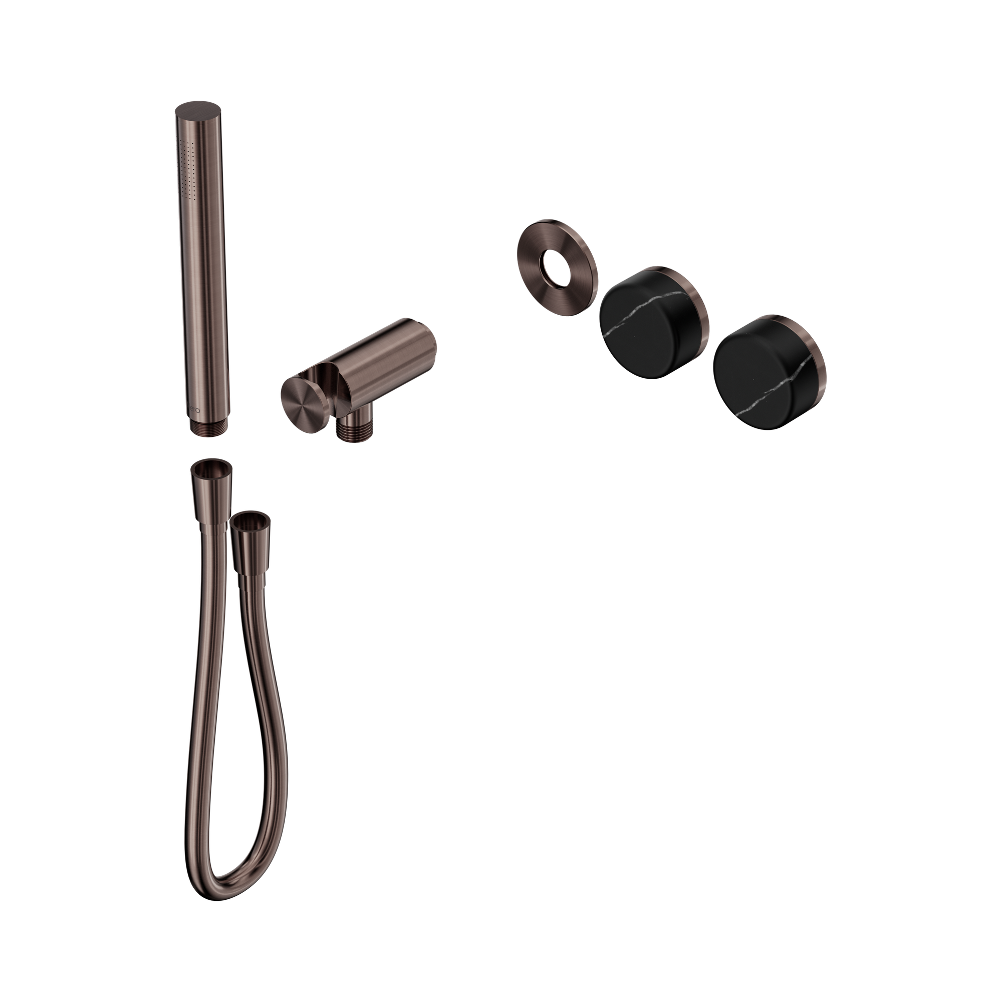 Nero Serenity Progressive Shower System With Marquina Black Handle And Slim Shower Trim Kit Only, Brushed Bronze