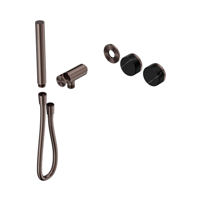 Nero Serenity Progressive Shower System With Marquina Black Handle And Slim Shower Trim Kit Only, Brushed Bronze