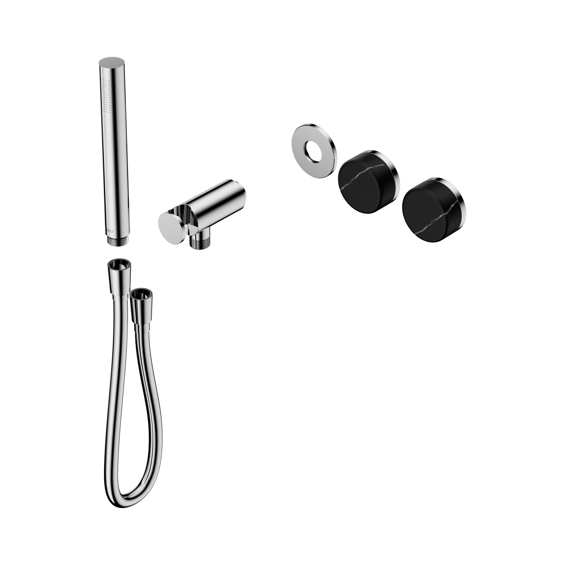 Nero Serenity Progressive Shower System With Marquina Black Handle And Slim Shower Trim Kit Only, Chrome
