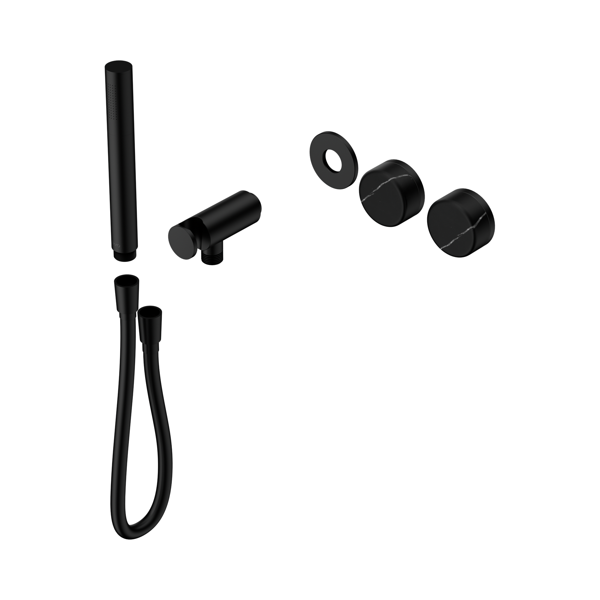 Nero Serenity Progressive Shower System With Marquina Black Handle And Slim Shower Trim Kit Only, Matte Black