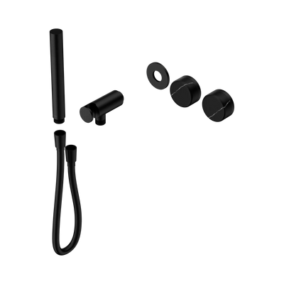 Nero Serenity Progressive Shower System With Marquina Black Handle And Slim Shower Trim Kit Only, Matte Black