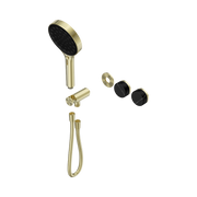 Nero Serenity Progressive Shower System With Marquina Black Handle And Serenity Hand Shower Trim Kit Only, Brushed Gold