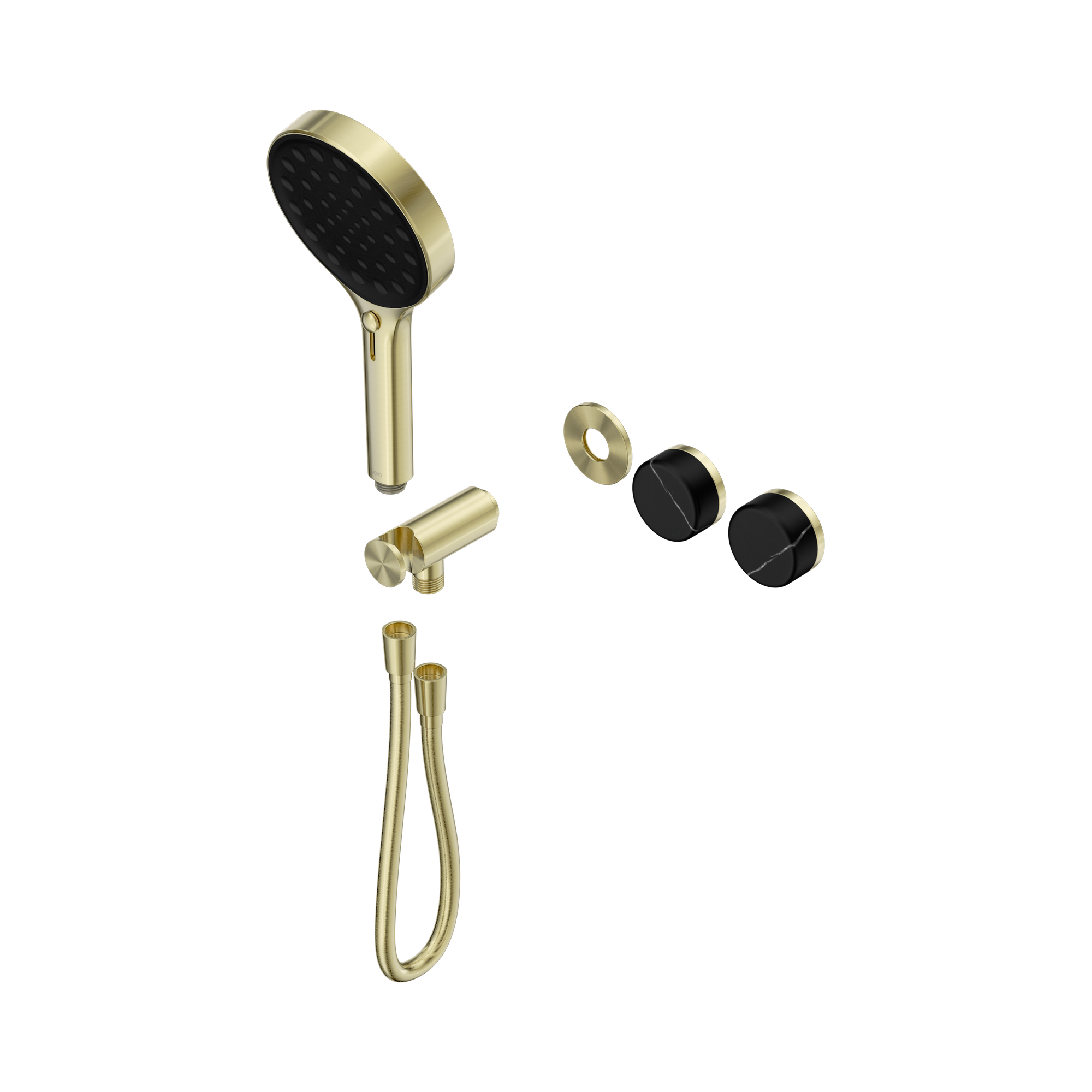 Nero Serenity Progressive Shower System With Marquina Black Handle And Serenity Hand Shower Trim Kit Only, Brushed Gold