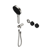 Nero Serenity Progressive Shower System With Marquina Black Handle And Serenity Hand Shower Trim Kit Only, Brushed Nickel