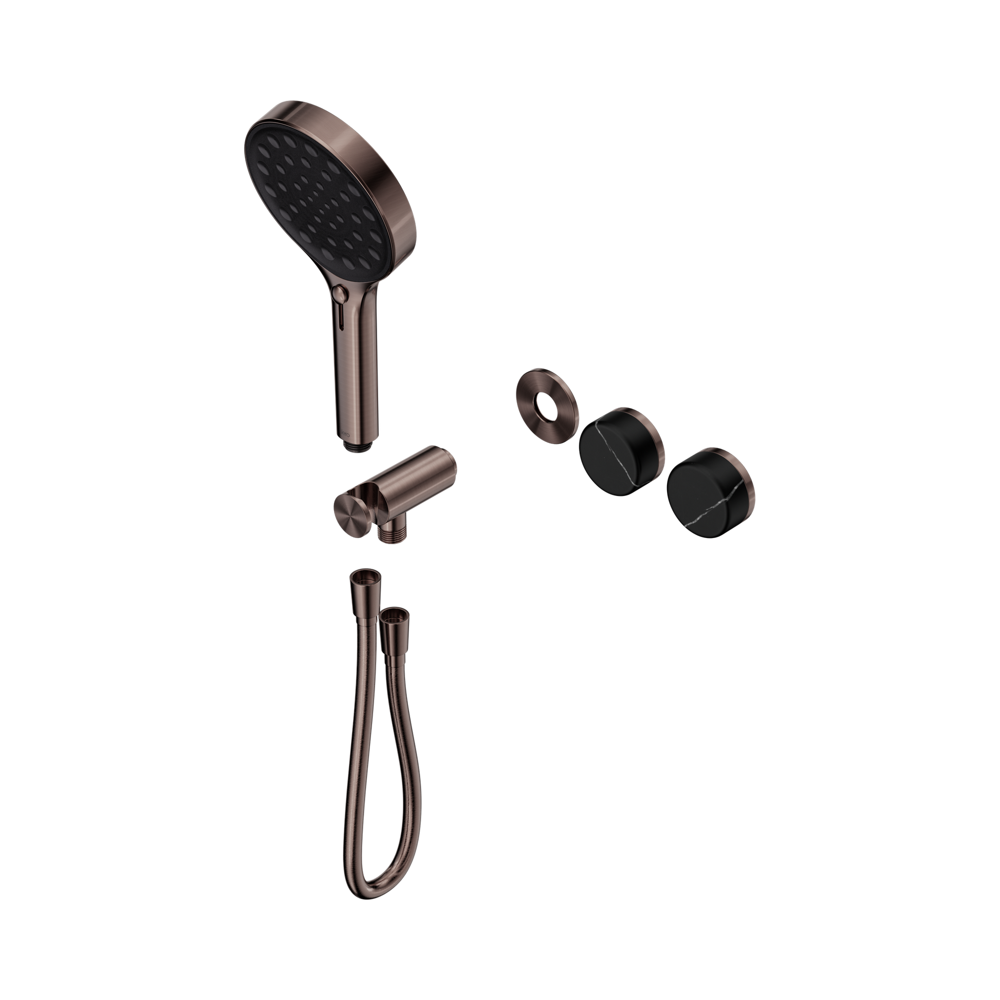 Nero Serenity Progressive Shower System With Marquina Black Handle And Serenity Hand Shower Trim Kit Only, Brushed Bronze
