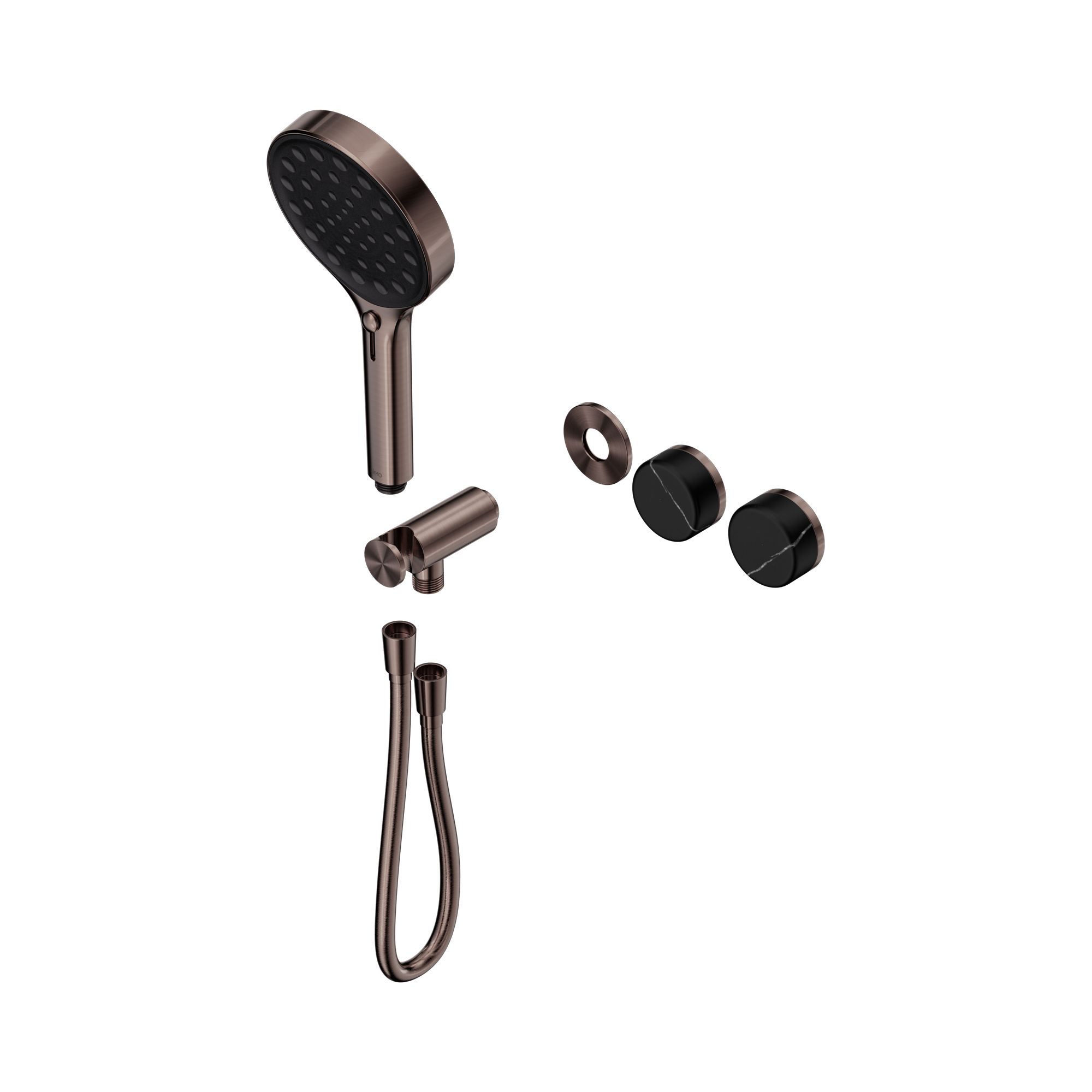 Nero Serenity Progressive Shower System With Marquina Black Handle And Serenity Hand Shower Trim Kit Only, Brushed Bronze