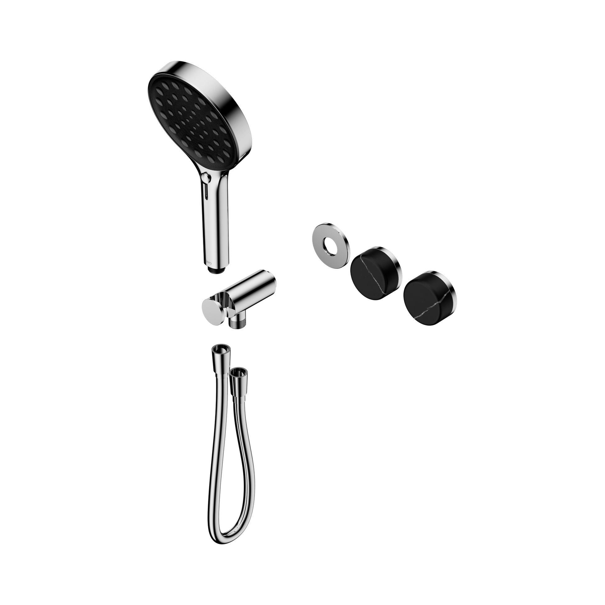 Nero Serenity Progressive Shower System With Marquina Black Handle And Serenity Hand Shower Trim Kit Only, Chrome