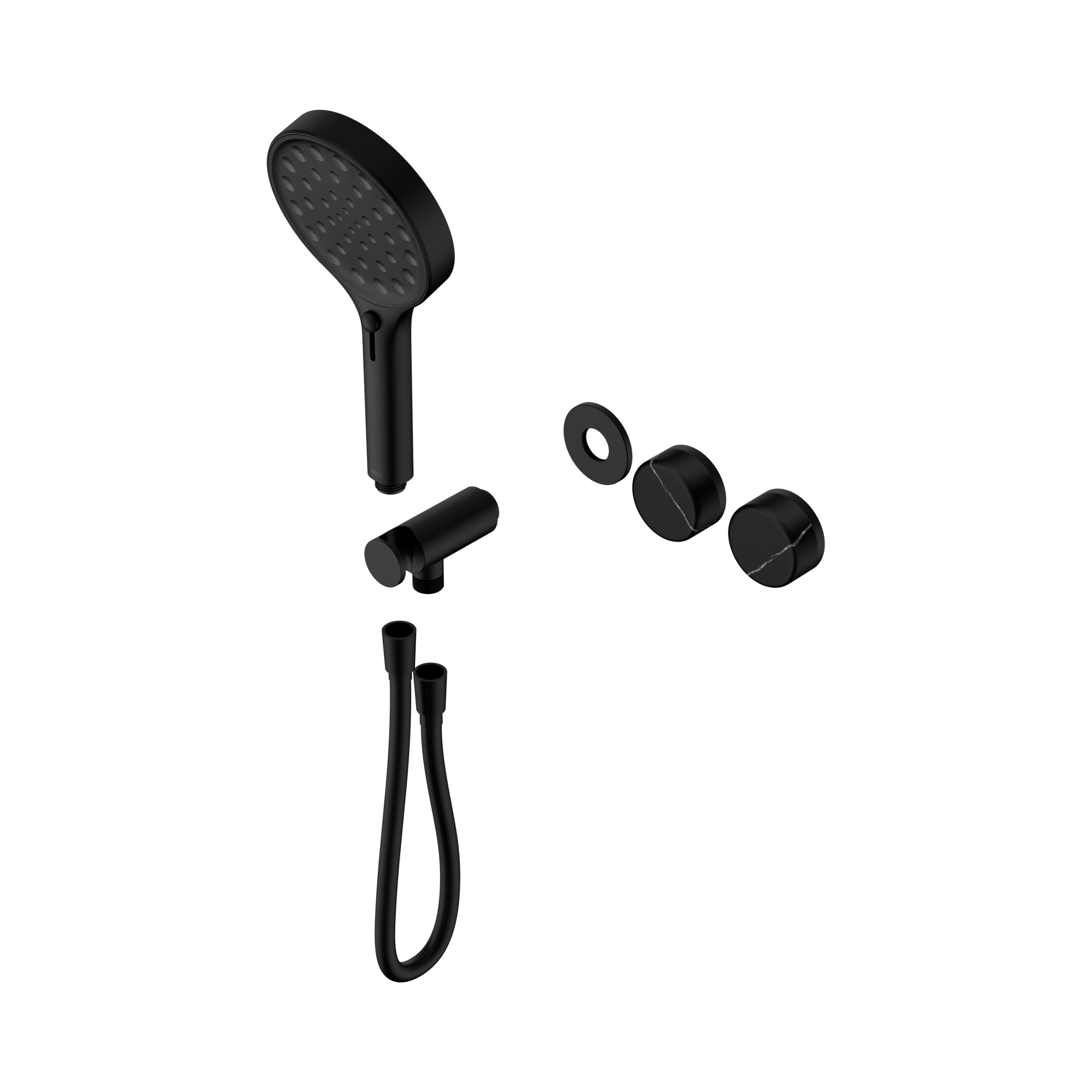Nero Serenity Progressive Shower System With Marquina Black Handle And Serenity Hand Shower Trim Kit Only, Matte Black