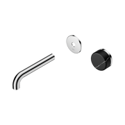 Nero Serenity Progressive Wall Basin Mixer 160mm Spout With Marquina Black Handle Trim Kit Only, Chrome
