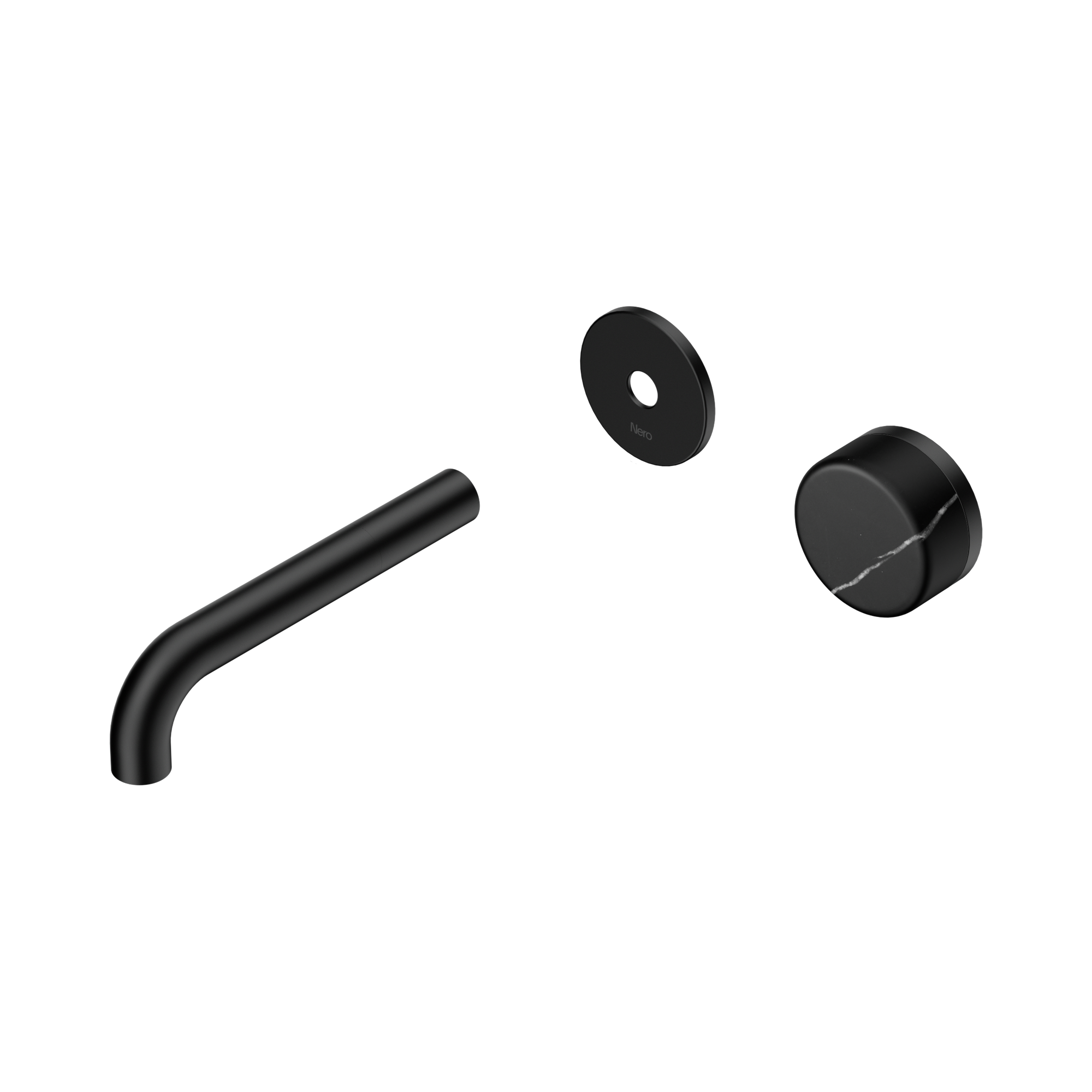 Nero Serenity Progressive Wall Basin Mixer 160mm Spout With Marquina Black Handle Trim Kit Only, Matte Black